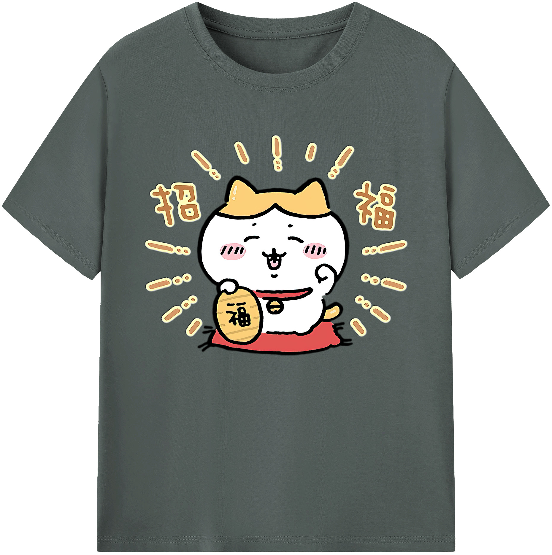 （画像用） ちいかわ ハチワレ Chii-kawa hachiware 綿100％ メンズ半袖Tシャツ｜肌触りやわらか＆通気性